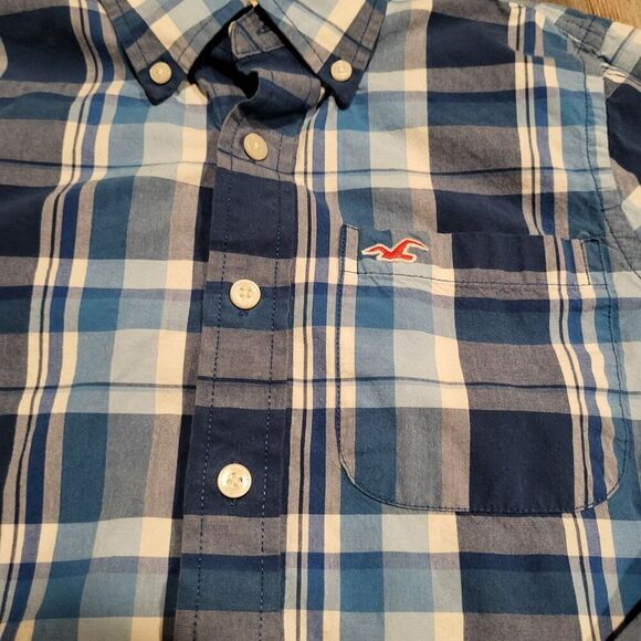 Hollister Button Down Long Sleeve Plaid Shirt Men's Size Small - Picture 2 of 7
